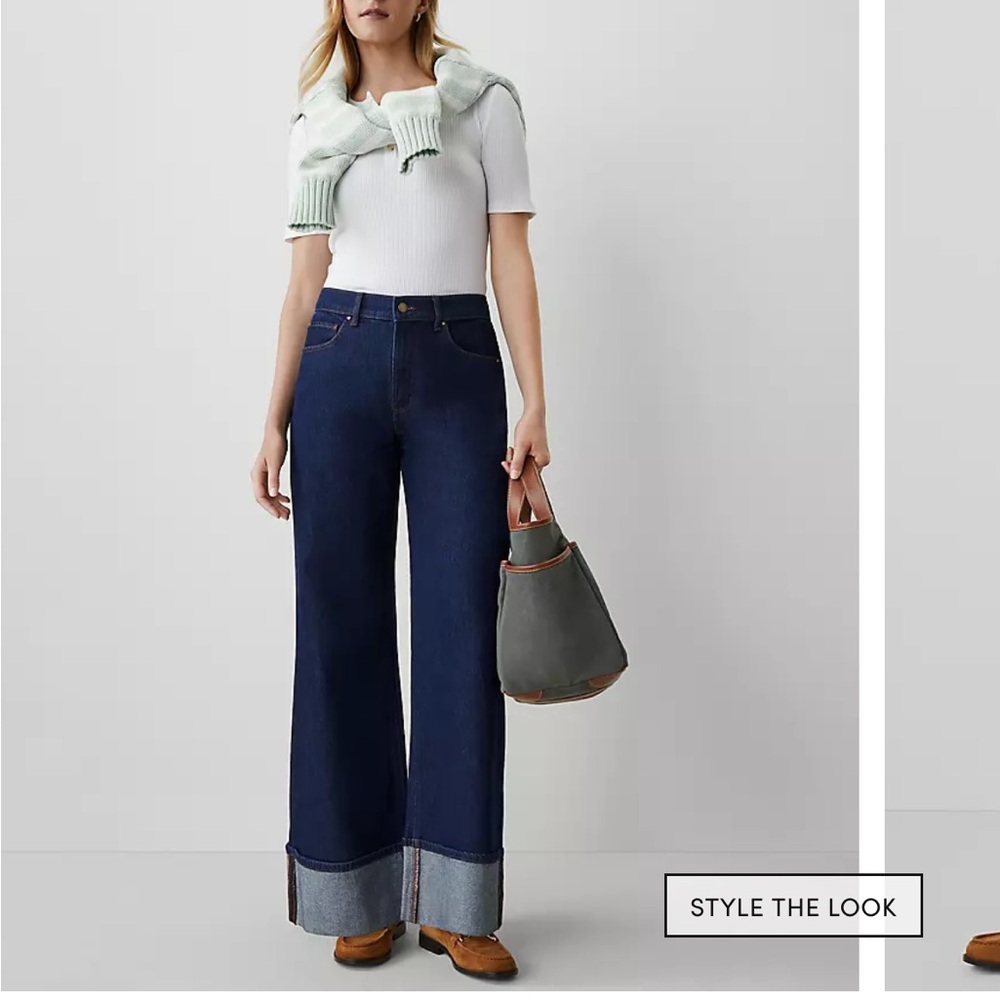 Ann Taylor Cuffed Palazzo Jean NWT